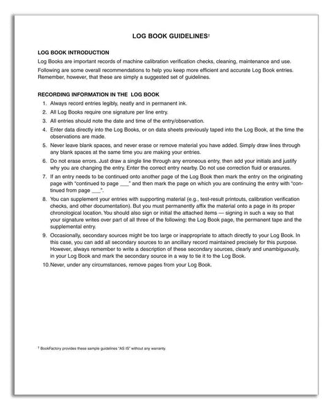 Red Hardbound Maintenance Log Book 8x10 Inches 120 Pages Lays Flat Archival Paper Acid-Free Section Sewn Durable Gear Journal for Home Shop Or Fleet Made in USA by Veteran-Owned Team guideline page