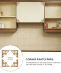 Brass Corner Protectors 4 Pack Heavy Duty Golden Edge Guards for Cabinets in Kitchen