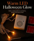 Sound Activated Halloween Fright Box With Three Glowing Led Lights And Scream Module with warm LED lights and speaker unit.
