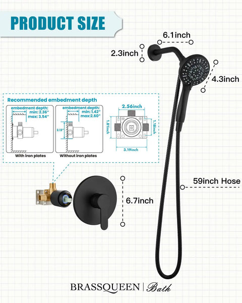 Slick Matte Black Shower Faucet Set Featuring A Six Mode Handheld Sprayer And Easy Clip Magnetic Docking Valve Trim For No Fuss Bathroom Refresh That Hits Different