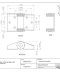 Technical drawing of Durable 304 Stainless Steel Friction Hinge for Monitors and Displays, showing dimensions and features.
