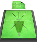 Premium Golf Hitting Mat With Swing Path Feedback featuring 16x12 inch replaceable velvet turf for indoor and outdoor practice