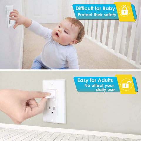 Outlet Covers 38 Pack White Kid Proof Electrical Plug Covers For Baby Safety And Home Protection shown in use