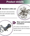 Heavy Duty Hitch Pin Clip Set 15 Pcs For Trailers Tractors Mowers Carts And Trucks Stainless Steel Cotter Pins with description