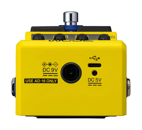 Rear view of MS200D Distortion Pedal With 200 Drives, Overdrive, Fuzz And Boost Effects, showing input and power options
