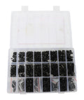 Heavy Duty Metric Bolts And Nuts Set With Flat And Lock Washers M2 To M5, 12.9 Grade Alloy Steel, Built To Last, Precise Threads Under 0.01mm Tolerance For Quick, No Fuss Assembly. Black fastener assortment in labeled plastic case