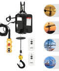 Heavy Duty Electric Lifting Hoist 1100 Lbs Load Capacity Plus 1500 Watt Motor Winch Crane with remote controls and hook.
