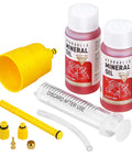Brake Bleed Kit For Shimano Hydraulic Brakes With Mineral Oil 120ml, including bottles, syringe, funnel, and adapters