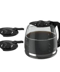 Replacement 12 Cup Coffeemaker Carafe With Black Handle For 12 Cup Programmable Models with extra black lids