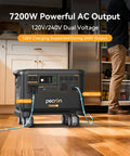 Beefy 5120Wh LiFePO4 Solar Power Station With 7200W Pure Sine Wave Inverter featured in kitchen with dual voltage outputs