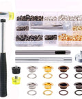 Grommet Eyelets Kit 240 Sets 6 mm Inner Diameter One Quarter Inch 4 Colors Silver Gold Gunmetal Bronze with tools and mallet