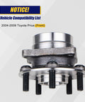 Front Wheel Bearing And Hub Assembly 513265 For Toyota Prius 2004 Through 2009 Direct Fit Plug And Play Front Position 5 Lug