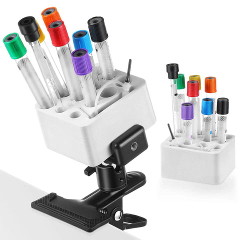 Mobile Phlebotomy Tube Holder Rack With Clamp Mount And Adjustable Tray Organizer Kit For Hospitals And Clinical Labs