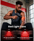 Athlete using X6 Ultra Massage Gun With Heat And Infrared Light Titanium Head Percussion Deep Tissue Massager for muscle recovery.