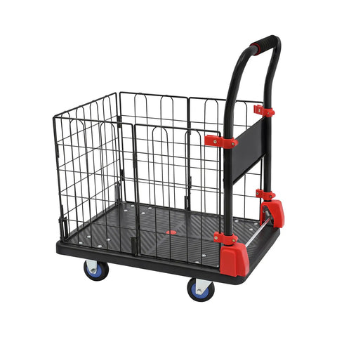 Heavy Duty Hand Truck With Foldable Platform Utility Cart And Removable Side Panel No Sweat Heavy Lifting For Grocery Runs Or Storage Hauls Built Tough And Maneuvers Like A Dream