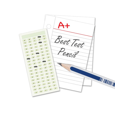 Rally Graphite Pencils 2B 12 Pack Wood Barrel Pre Sharpened With Latex Free Eraser Blue White Barrel alongside test paper