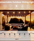 Connectable Outdoor String Lights 150 Ft G40 LED Patio Lights Plug In Waterproof Connectable Globe Bulbs 75 E12