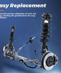 Front Strut Assembly With Coil Springs For 2002 2003 2004 2005 2006 Honda CR V 2.4L LX EX SE Front Pair Replacement Shock Absorbers Plug And Play Direct Fit Premium Quality shown with precise calibration details