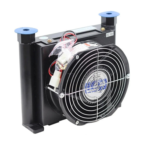 10 Liters Per Minute Beefy Hydraulic Cooler With Air Cooled Oil Radiator Heat Exchanger For CNC Hydraulic Systems Universal Mounting, Handles High Temperatures And Delivers Efficient Cooling, One Half Inch Ports, 380V AC