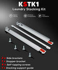 Heavy Duty 27 Inch Washer Dryer Stacking Kit Replacement For LG Laundry Units With Solid Metal Chrome Coated Frame Includes Side Brackets And Stopper