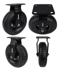 Built Tough 8 Inch Heavy Duty Pneumatic Casters Set Of Four With Two Swivel And Two Rigid Wheels showing durable rubber wheels for utility carts.