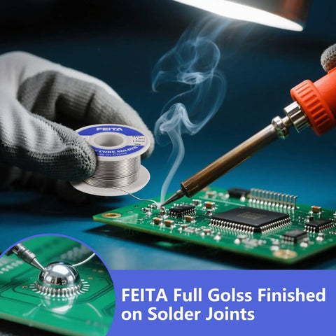 63-37 Tin Lead Rosin Core Solder Wire For Electrical Soldering 0.8mm Diameter 50g Pack No-Wash Flux 183C Melting Point, soldering circuit board
