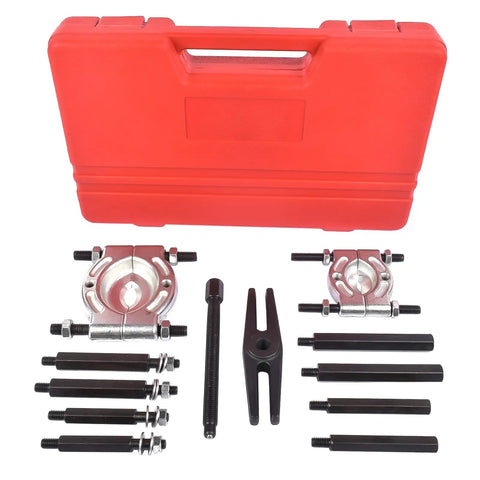 Beefy 12 Piece Bearing Puller Set With 5 Ton Capacity And 2 Inch And 3 Inch Jaws Wheel Hub Axle Puller Kit Gear Puller Storage Case Included Built For Auto Pros And DIYers Who Need Real Muscle, red case and components displayed