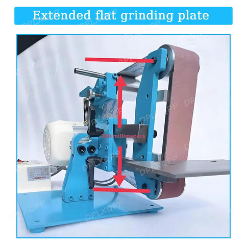 Heavy Duty All Steel Belt Sander And Multi Function Grinder With 750W Brushless Motor 915X50MM Sanding Belt Adjustable Speed with extended flat grinding plate.