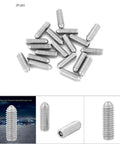 Top Shelf M4x12 Hex Spring Ball Plunger Screws Premium Stainless Steel Bead Fasteners 20 Piece Kit, showing screws from above.