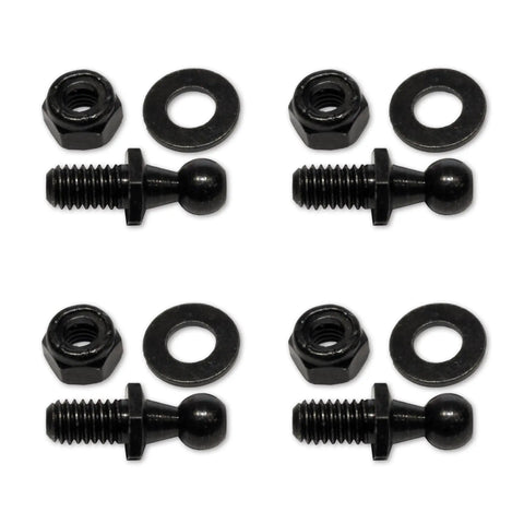10mm Ball Studs With Washer And Lock Nut 5 16 18 Thread Black Zinc Plated For Serious Corrosion Protection Heavy Duty Built To Last Great For RVs Campers DIY Projects And Gas Springs 4 Pack, 4 black zinc ball studs with washers and lock nuts
