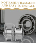 Front view of Heavy Duty Stainless Steel Pulley Wheel Set For Sliding Door Tracks, high load capacity, smooth operation.