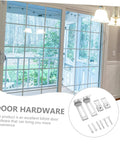 1Set Bifold Door Hardware Kit for Sliding Doors With Roller Replacement Parts and Durable Track System next to glass doors
