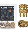 4-40 Threaded Inserts For Plastic Parts Brass Heat Set Knurled Inserts UNC For 3D Printing Components Pack Of 100 Pieces, brass insert