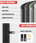 Quality materials of Heavy Duty Metal Storage Shelves showing paint, alloy, fire protection, and carbon steel layers.
