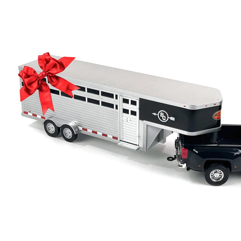 Sundowner Horse Trailer With Gooseneck Hitch For Farm Toys And Toy Trucks Realistic Details Working Rear And Side Doors