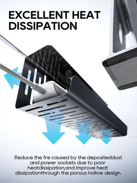 No Drill Under Desk Cable Management Tray With Clamp On Design, heavy duty metal wire organizer showcasing excellent heat dissipation.