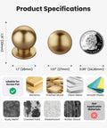 Champagne Bronze Cabinet Knobs 5 Pack Beefy Solid Aluminum Alloy dimensions and material suitability