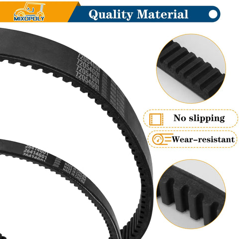 Starter Generator Belt And Clutch Drive Belt Kit For EZGO TXT Medalist 4 Cycle Gas Golf Cart 1994 To 2013 With 295cc And 350cc Robin Engine Replacement Belts 26414 G01 72054 G01 showing quality material and wear resistance