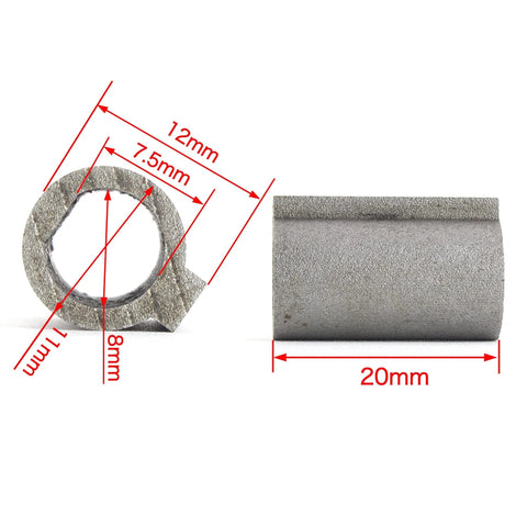 CNCTOPBAOS shaft sleeve adapter: ring with 8 mm bore and 12 mm outer, plus 20 mm long sleeve for 8x11 mm bore.