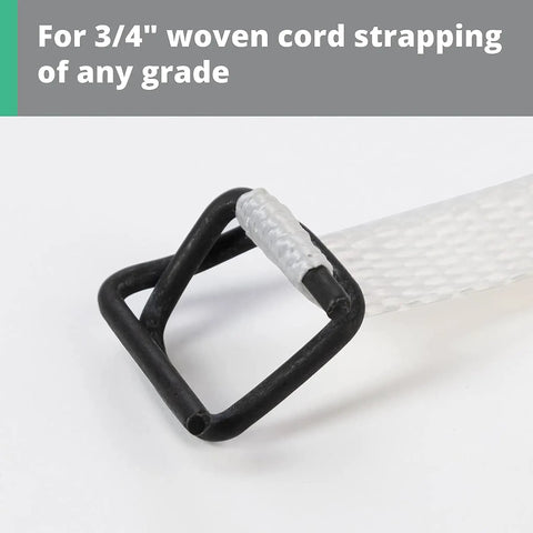 Heavy Duty Phosphate Strapping Buckle Set For Three Quarter Inch Woven Cord Strapping Tape Anti Slip Coating For Maximum Grip