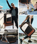 LOVEVOOK 5-piece luggage set with black carry-on suitcases featuring white panels and brown trim.