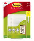 Packaging of Nails Free Picture And Frame Hanging Strips Large Size 24 Pairs For 24x36 Frames Holds Strong With One Click Lock.