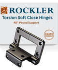 Lid Stay Torsion Hinges For Cabinets, Soft Close, Rustic Bronze Finish, Heavy Duty Cast Zinc Hardware, Pair Of 2, 40 Lb Lid Support