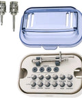 Universal Screwdriver Implant Tool Kit With 12 Drivers And Wrench for Short and Long Bits in 8.5mm and 13.5mm 10-70Ncm Torque Precision Set