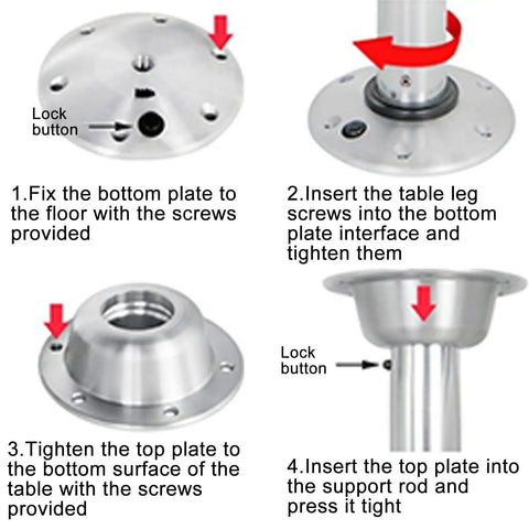 Installation guide for Built Like A Beast Stainless Steel Telescopic Table Legs for easy mounting and adjustments.
