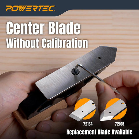 Slick Spear Point Chisel Plane Built Tough For Tight Corners And Narrow Angles Ideal Plug Trimming Companion Featuring Hella Precise Edge Smoothing For Woodworking Crews Including Heavy Duty Adjustment Wrench, showcasing the center blade in use.