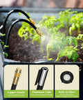 50Ft Drip Irrigation System Garden Watering Kit With 15 360 Degree Adjustable Copper Nozzles in raised garden bed