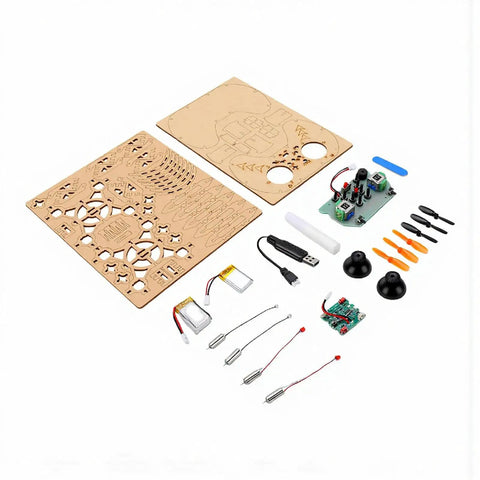 Totally Beginner Friendly Wooden Drone Kit For RC Quadcopter Training Remote Control Flying Toy Assembled Kit For STEM Education