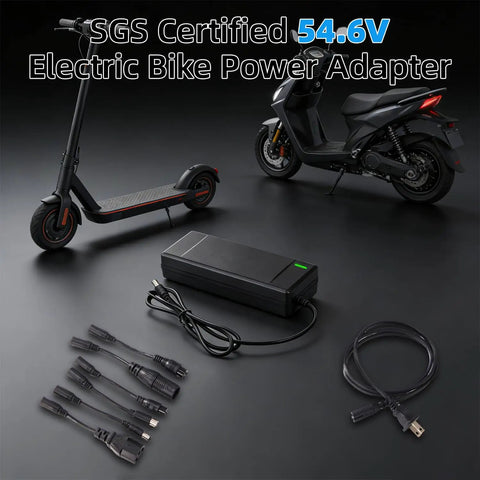 54.6V 2A Fast Electric Bike Charger With 7 Plugs For 48V Lithium Batteries SGS Certified Plug And Play Universal Ebike Compatibility For Lectric XP 2.0 And 3.0 Ecotric City Beach Evercross H5 H7 And More 48V Systems Safe Quick Charge