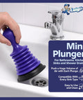 Heavy Duty Mini Sink Plunger For Kitchen And Bathroom Drains Hella Strong Bellows Design in use over sink drain